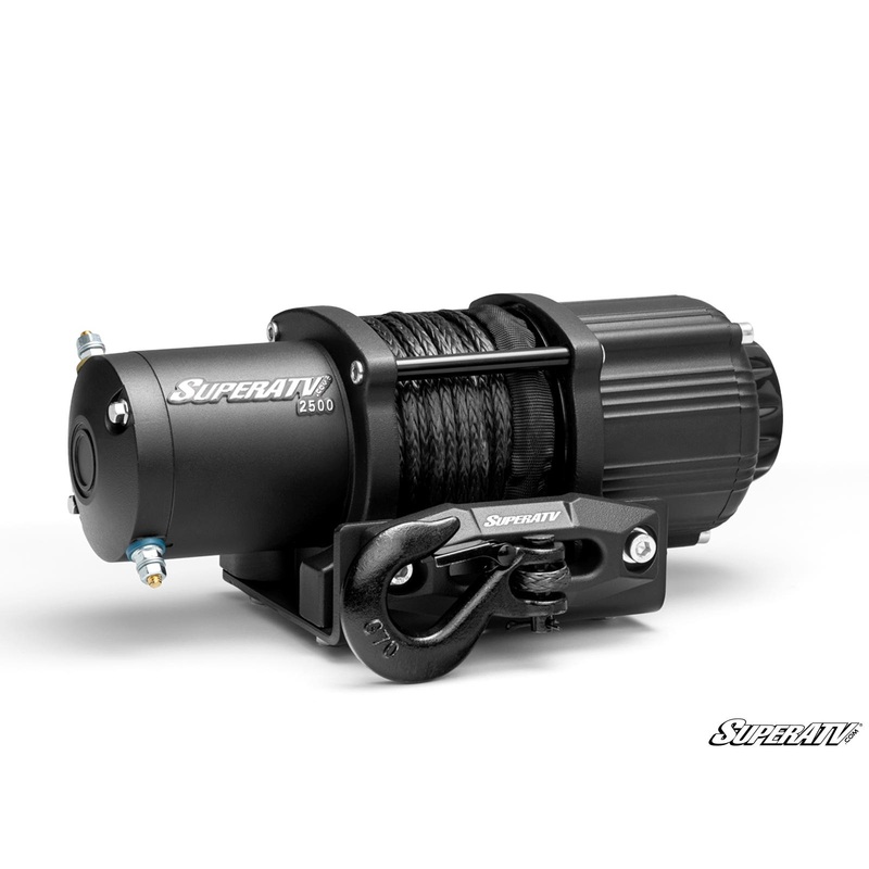 SuperATV 2500 lb. Black Ops UTV/ATV Synthetic Rope Winch