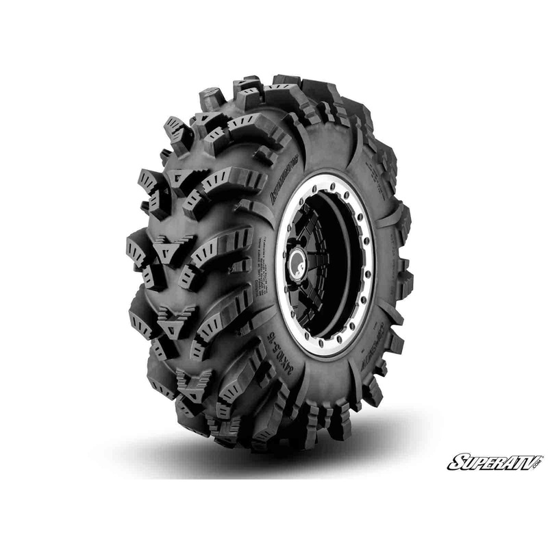 SuperATV Intimidator Tires 34x10.5x15 on 15" Healy Lock Series Wheels 4/156 Pattern