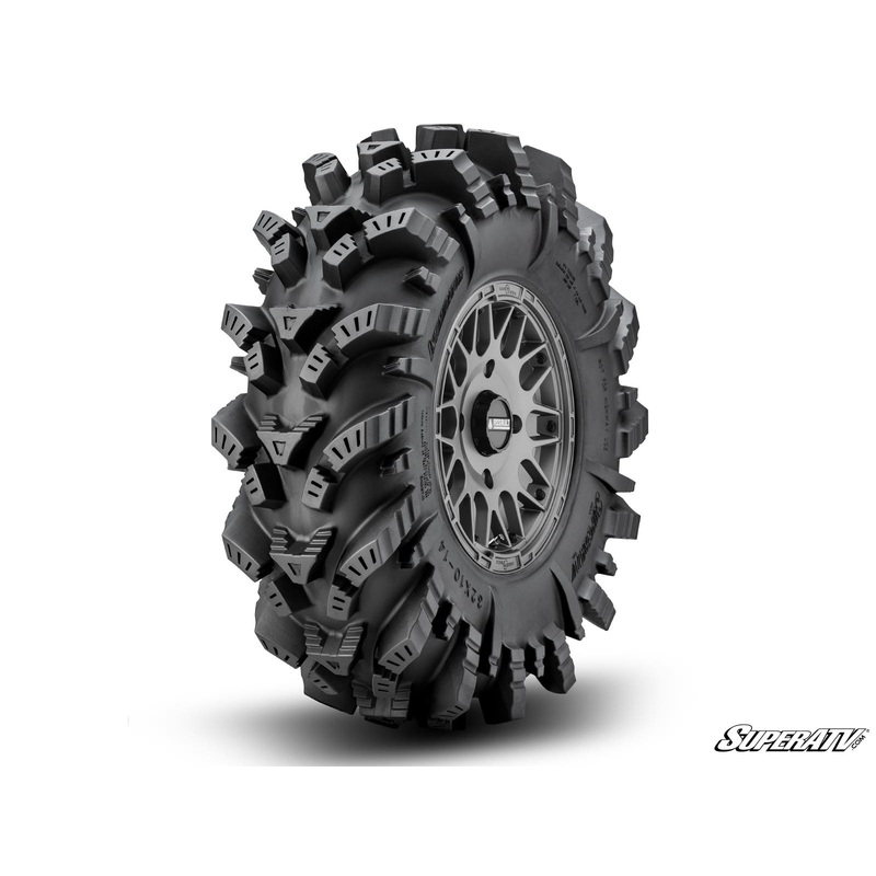 SuperATV  Intimidator Tires 34x10x15 on 15" Matte Titanium Hellfire Wheels 5/4.5 Pattern