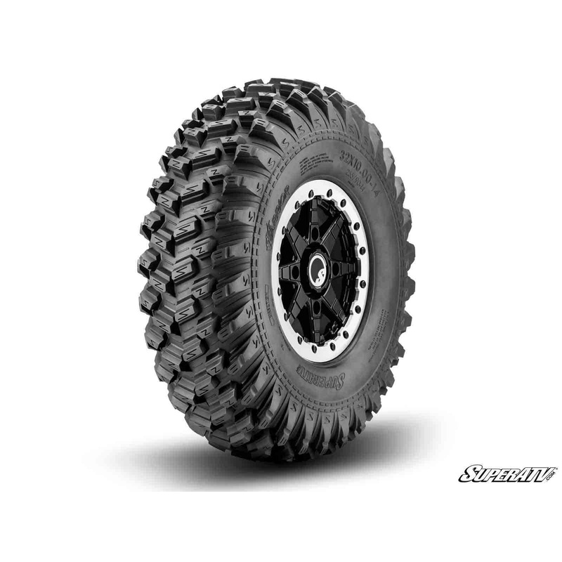 SuperATV Standard XT Warrior Tires 28x10x14 on 14x10 Healy Lock Series Beadlock Wheels 4/137 Pattern