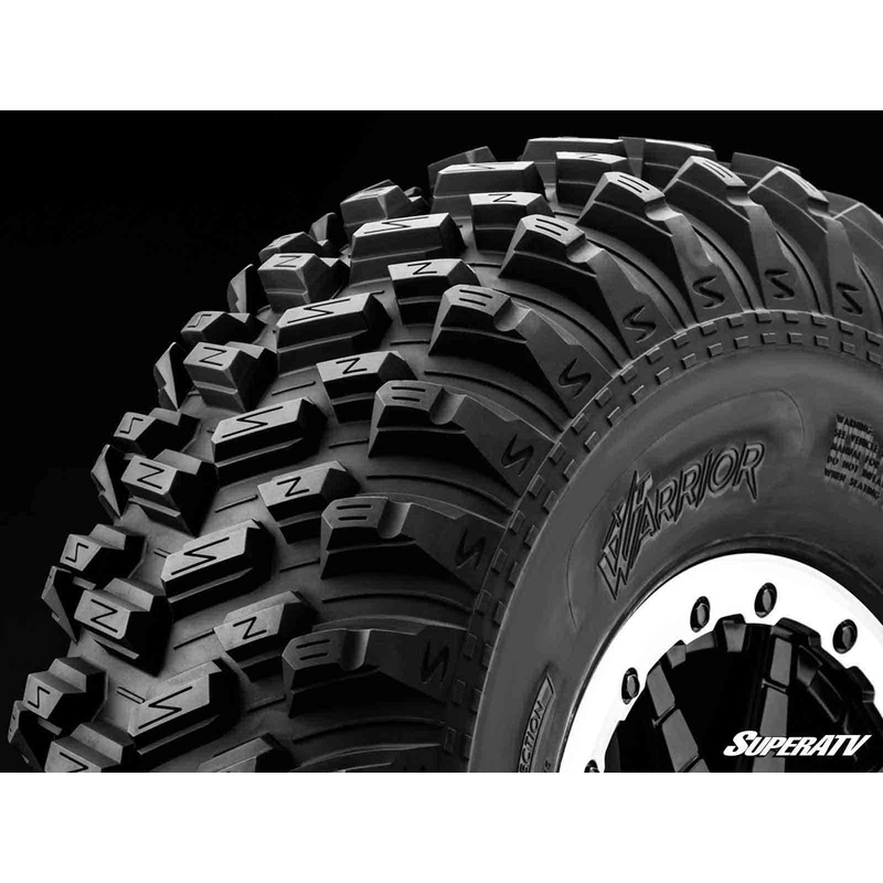 SuperATV Standard XT Warrior Tires 30x10x15 on 15x10 Assault Industries Hellfire Satin Black Wheels 4/136 Pattern