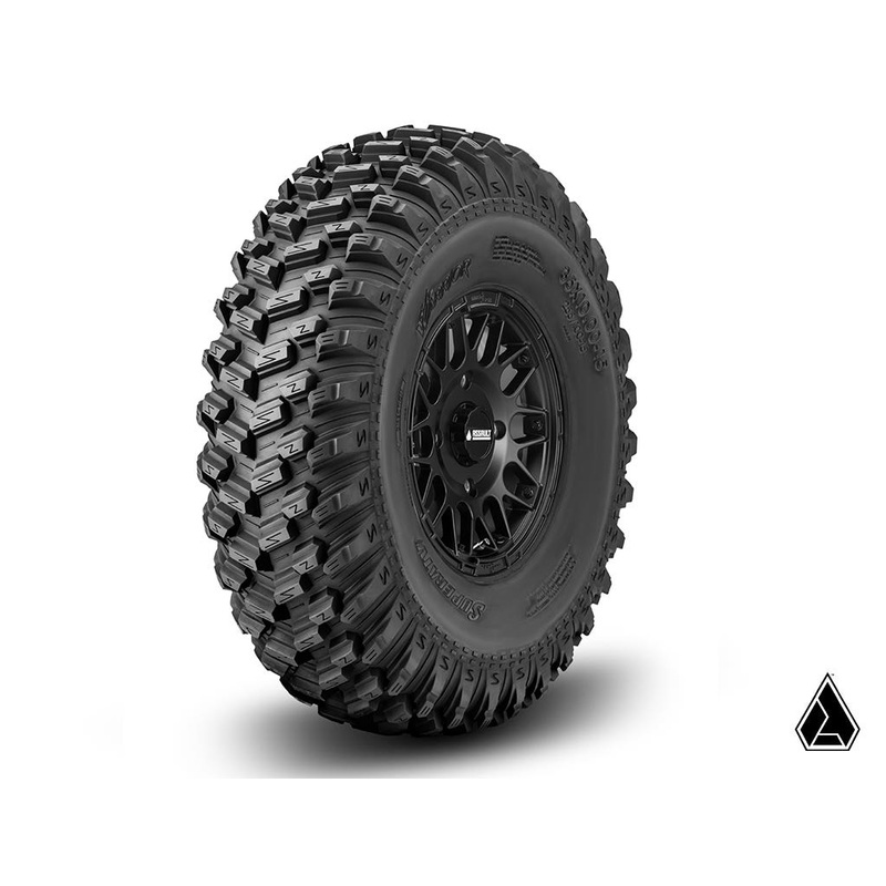 SuperATV Standard XT Warrior Tires 32x10x15 on 15x7 Assault Industries Hellfire Satin Black Wheels 4/156 Pattern