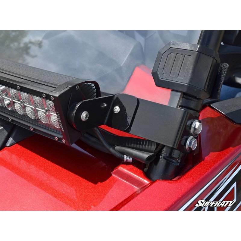 SuperATV Polaris RZR 30 Light Bar Mounting Bracket - Flush to Hood