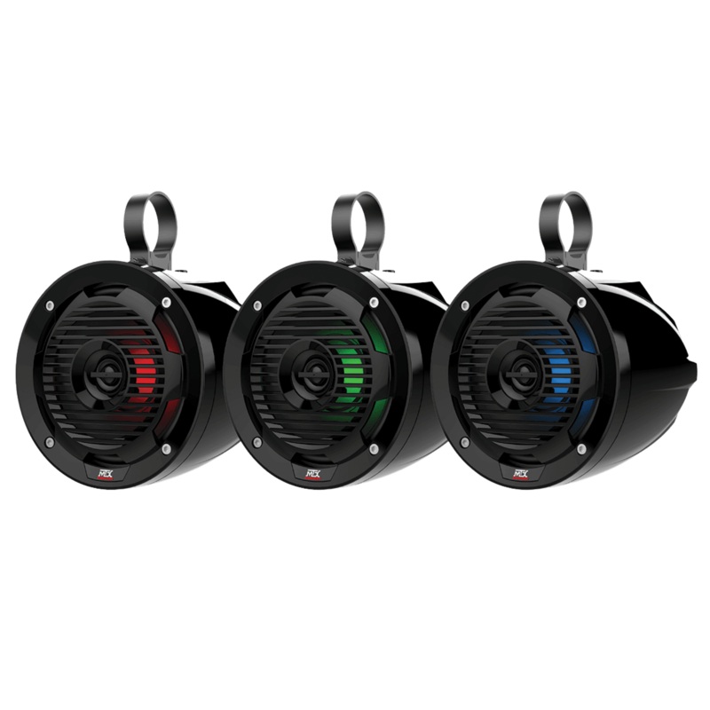6.5" 50-Watt RMS Cage Mount Coaxial Speaker Pair with RGB LED