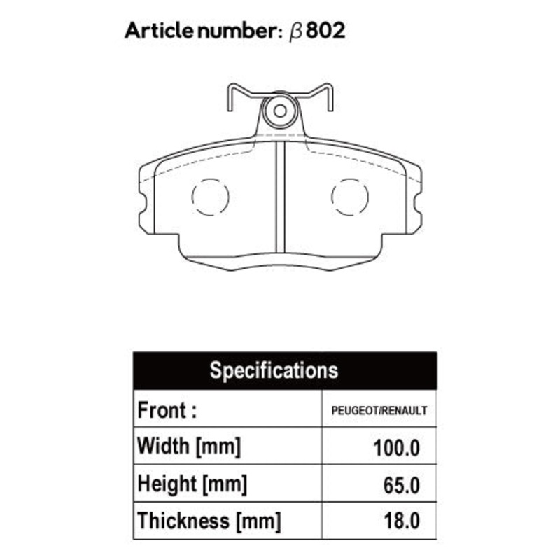 ACRE PC3200 BRAKE PAD FRONT FOR RENAULT LUTECIA CLIO LUTECIA II 1.2 QUICKSHIFT5 BD4F 802-PC3200