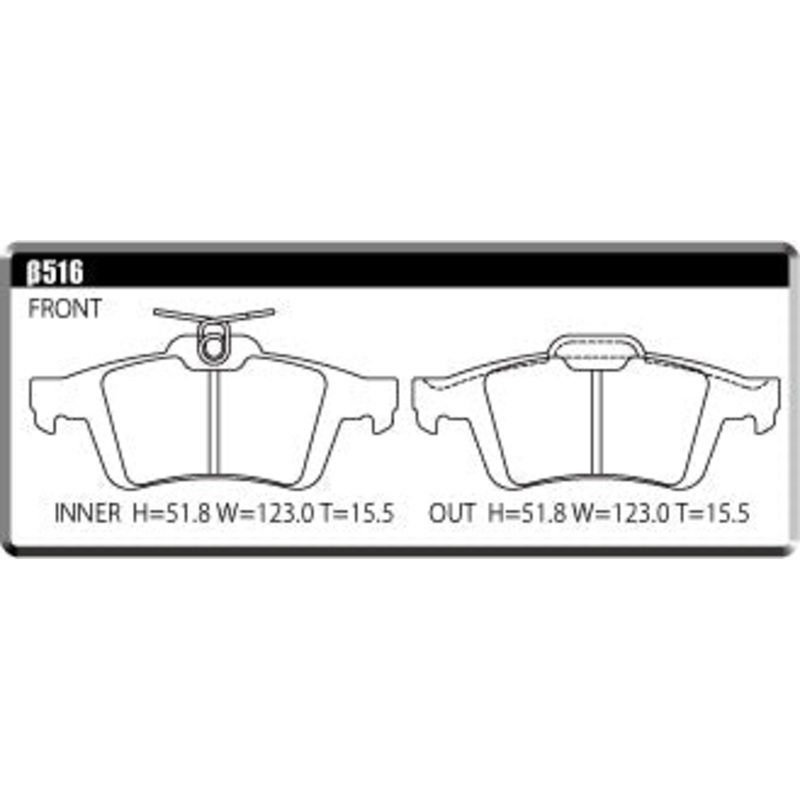 ACRE PC3200 BRAKE PAD REAR FOR RENAULT LAGUNA LAGUNA II 3.0 V6 GL7X 516-PC3200