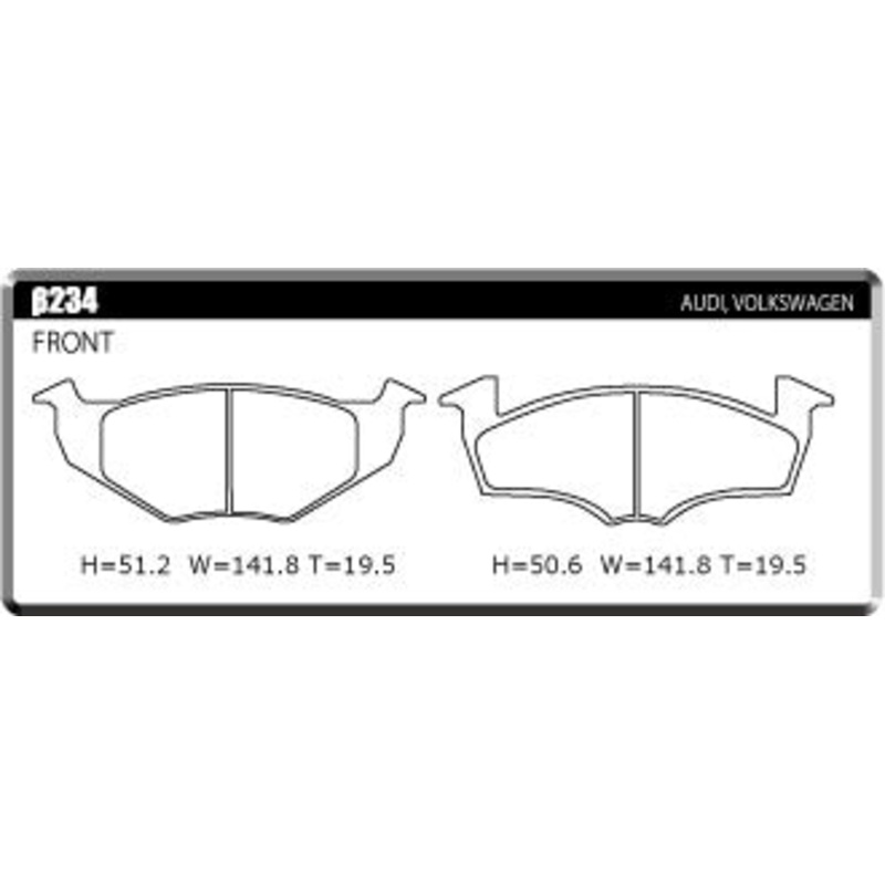 ACRE PC3200 BRAKE PAD FRONT FOR VOLKS WAGEN GOLF GOLF III 1.9 CLD WITH ABS KD-1HAAZ 234-PC3200