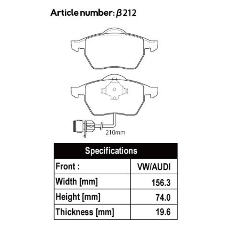 ACRE PC3200 BRAKE PAD FRONT FOR VOLKS WAGEN GOLF GOLF IV WAGON 1.8 GT 1JAUM 212-PC3200