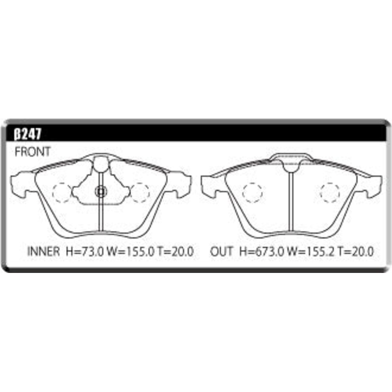 ACRE PC2600 BRAKE PAD FRONT FOR VOLKS WAGEN GOLF GOLF VI 5K1 2.0 R 1KCDLF 1KCCZ 1KCDL 247-PC2600