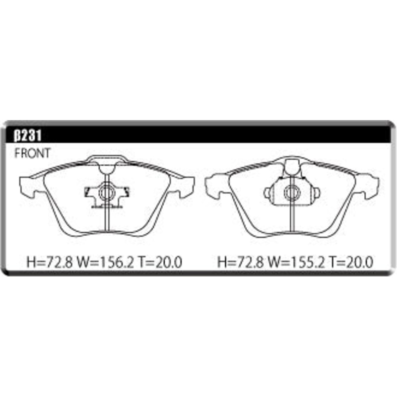 ACRE PC3200 BRAKE PAD FRONT FOR VOLKS WAGEN GOLF GOLF V 3.2 R32 1KBUBF 231-PC3200
