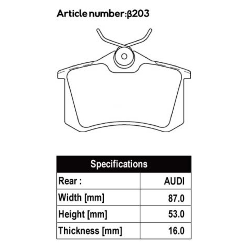 ACRE PC3200 BRAKE PAD REAR FOR VOLKS WAGEN GOLF GOLF V 1.4GT 1.4TSI 1.6E 2.0GT 2.0GLI 1KBLG 1KBMY 1KCAX 1KBAG 1KBLP 1KAXW 1KBLX 203-PC3200