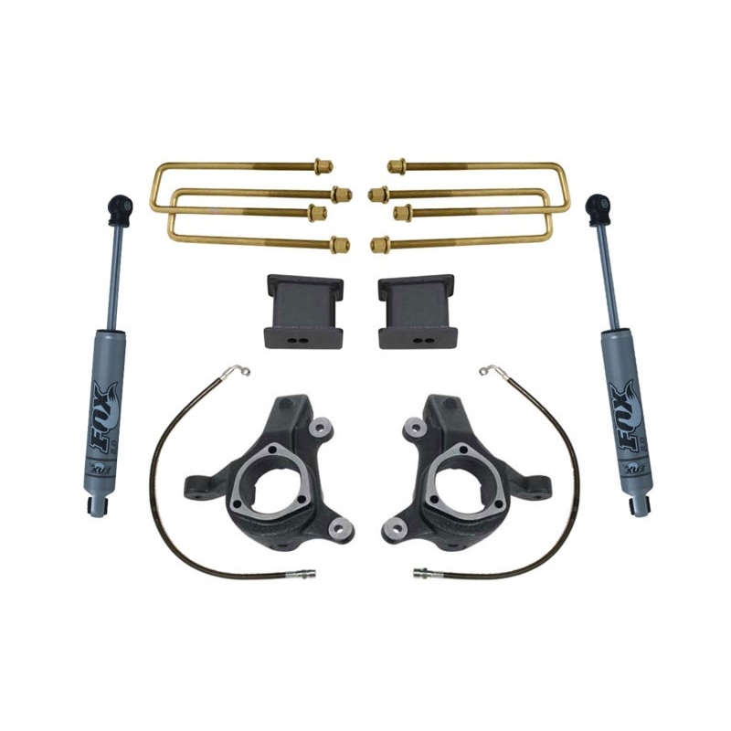 MaxTrac 07-16 GM C1500 2WD w/Cast Steel Susp. 3in/1in Spindle Lift Kit w/FOX Shocks