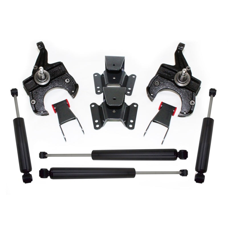 MaxTrac 73-87 Chevrolet C10 2WD 2.5in/4in Lowering Spindle Kit (1in Rotor)