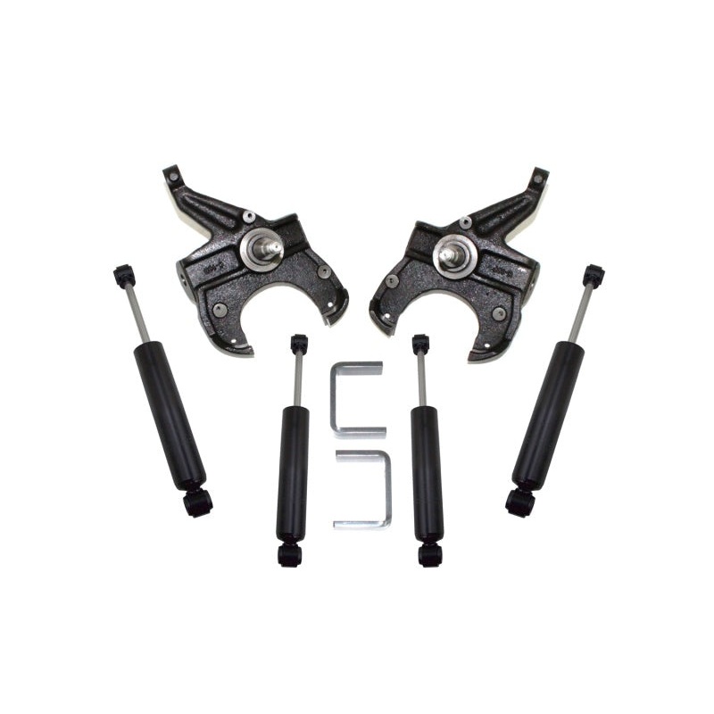 MaxTrac 73-87 Chevrolet C10 2WD 2.5in/5in Lowering Spindle Kit (1in Rotor)